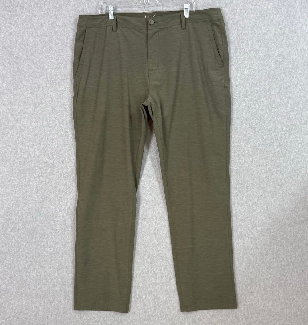 Huk Performance Fishing Pants Size 42 Stretch Hiking Outdoor Camping Cargo Green